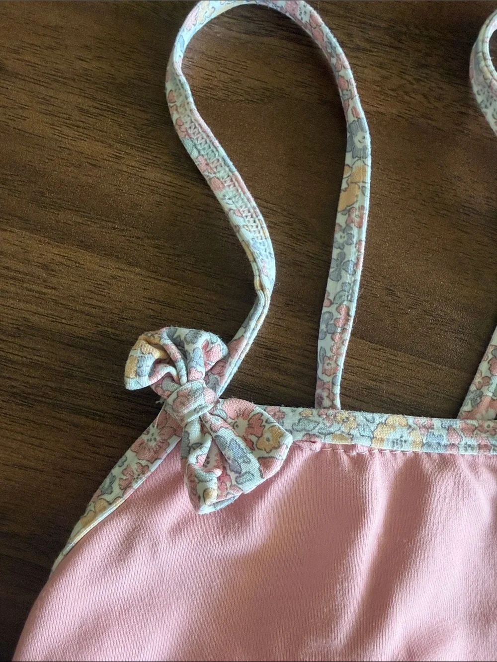 babycottons Pink Girls Floral-Trim One-Piece Swimwear